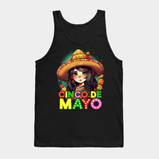 Cinco de Mayo Mexican Anime Girls Tank Top